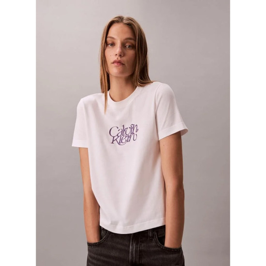 Calvin Klein Γυναικεία κοντομάνικη μπλούζα Script  Logo Graphic Slim T-Shirt